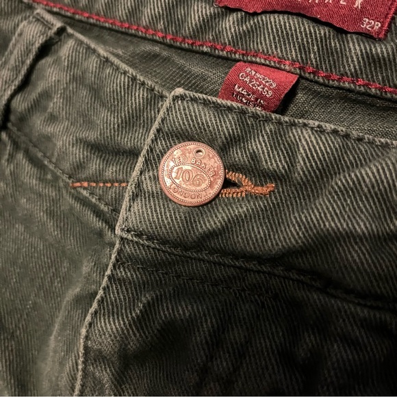 Ted Baker Jeans Tinned Sardines Green Button Fly Size 32R - Picture 2 of 11